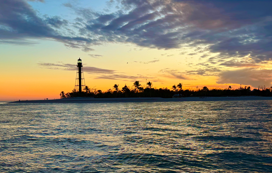 Sanibel Lighthouse at Sunset.png